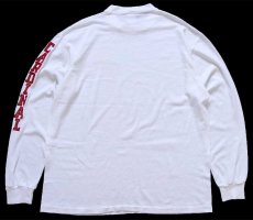 画像2: 80s USA製 RUSSELLラッセル STANFORD CARDI NAL 袖プリント 長袖Tシャツ 白 L (2)
