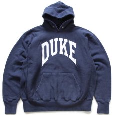 画像1: USA製 The Cotton Exchange DUKE リバースウィーブ スウェットパーカー 紺 XL★フーディー (1)
