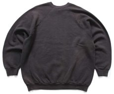 画像2: 90s USA製 FRUIT OF THE LOOM 無地 スウェット 黒 フェード XL★ブランク (2)