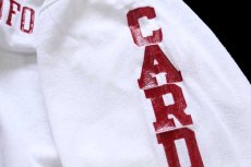 画像5: 80s USA製 RUSSELLラッセル STANFORD CARDI NAL 袖プリント 長袖Tシャツ 白 L (5)