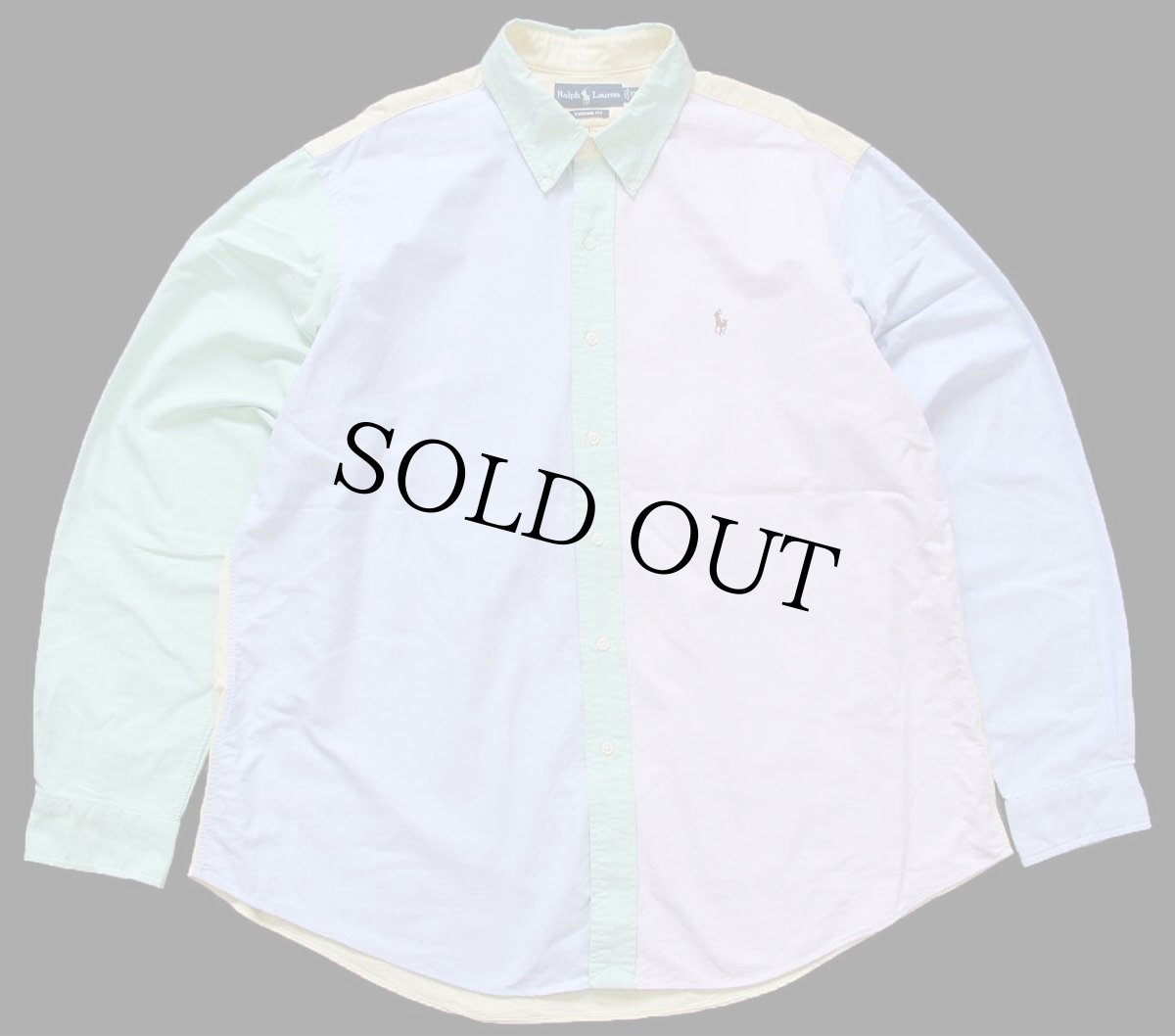 画像2: 00s ラルフローレン クレイジーパターン ボタンダウン オックスフォード コットンシャツ XXL★特大 (2)