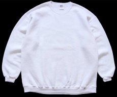 画像1: 90s USA製 RUSSELLラッセル 無地 スウェット 白 XL★ブランク (1)