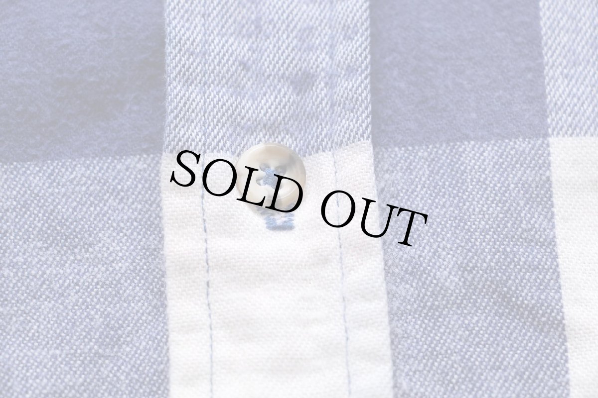 画像5: 90s STJOHN'SBAY ブロックチェック コットン フランネルシャツ 薄紺×白 BIG TALL 1XL (5)