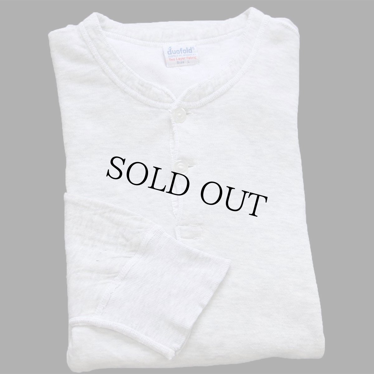 画像1: 70s duofold ヘンリーネック 2レイヤー アンダーシャツ 杢グレー L (1)