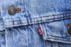 画像6: 90s USA製 Levi'sリーバイス 70417 バッファローチェック ネルライナー ダメージ デニムジャケット 4ポケット (6)