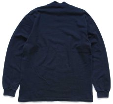 画像3: 90s IBM ロゴ刺繍 モックネック コットン 長袖Tシャツ 黒 M (3)