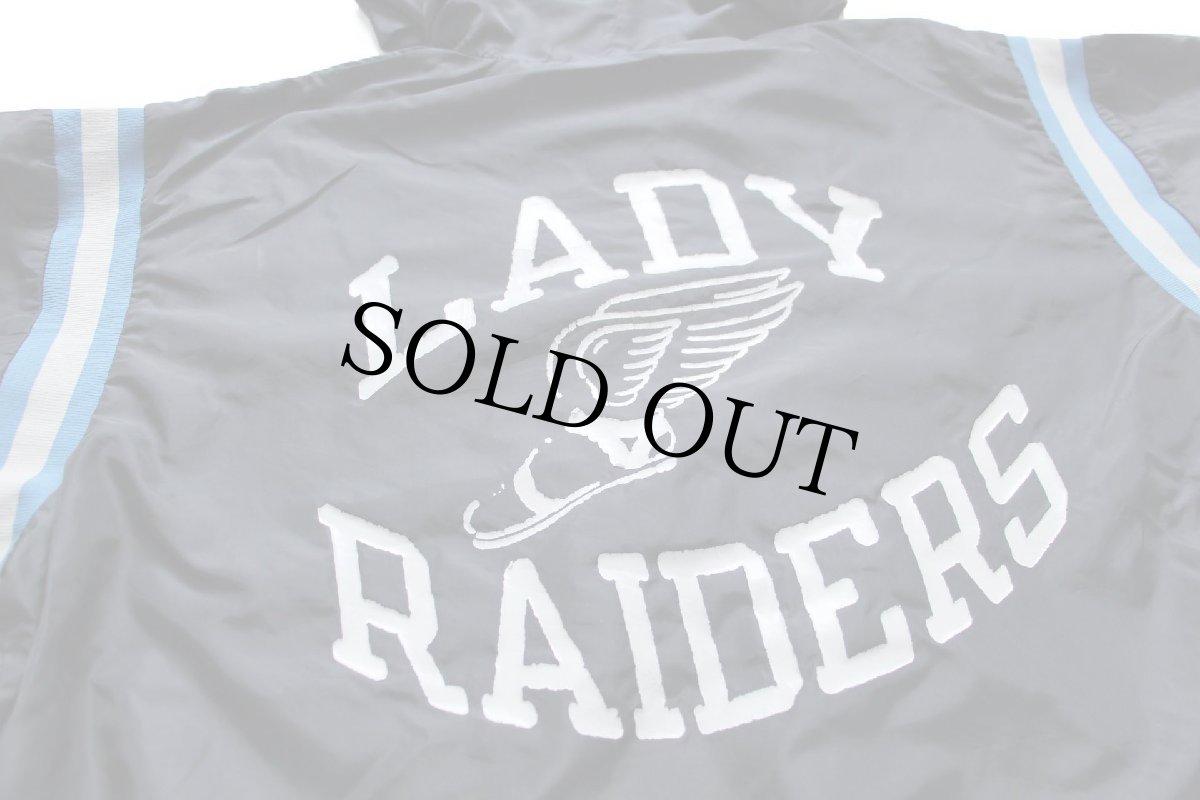画像3: 90s USA製 Championチャンピオン LADY RAIDERS ウイングフット バックプリント ハーフジップ プルオーバー ナイロンパーカー 黒 XL (3)