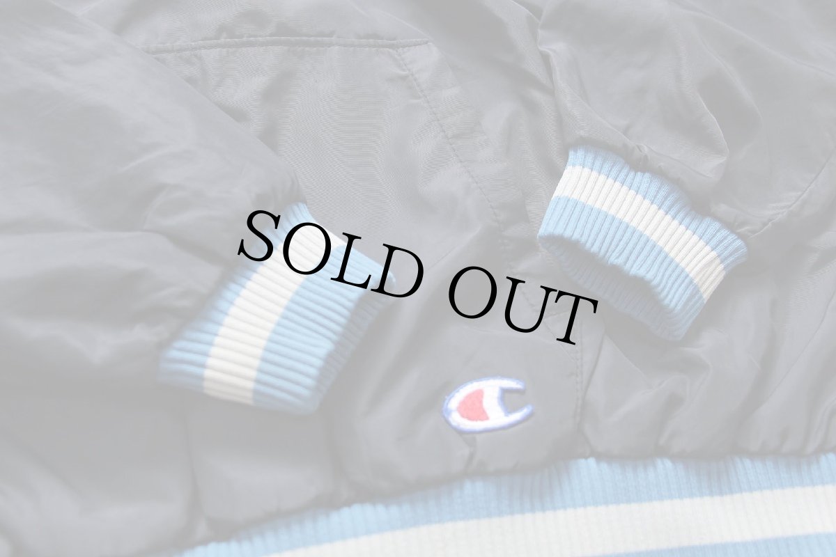 画像7: 90s USA製 Championチャンピオン LADY RAIDERS ウイングフット バックプリント ハーフジップ プルオーバー ナイロンパーカー 黒 XL (7)