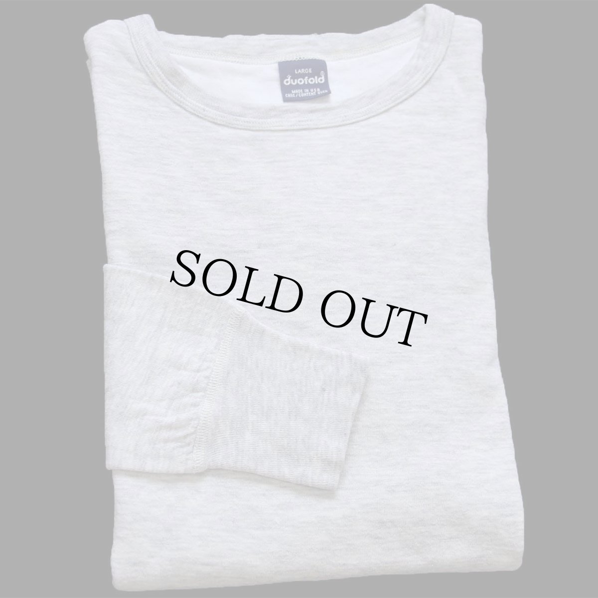 画像1: 90s USA製 duofold 2レイヤー アンダーシャツ 杢グレー L (1)