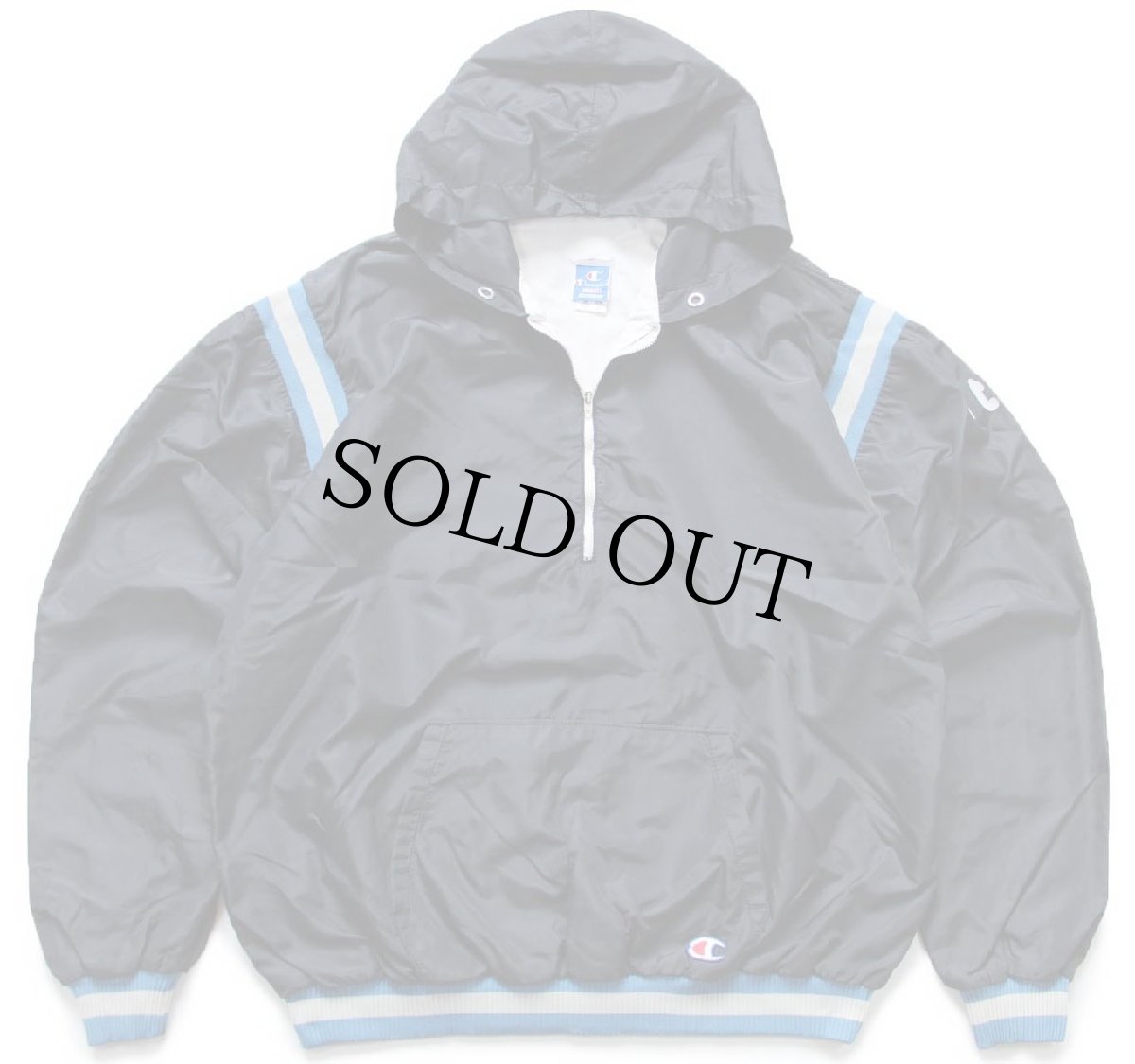 画像2: 90s USA製 Championチャンピオン LADY RAIDERS ウイングフット バックプリント ハーフジップ プルオーバー ナイロンパーカー 黒 XL (2)