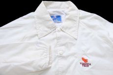 画像3: 90s USA製 Championチャンピオン VIRGINIA TECH 刺繍 ナイロン コーチジャケット 白 L (3)