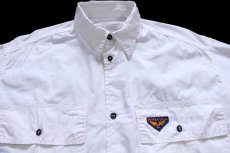 画像3: 90s イタリア製 AVIREXアヴィレックス コットンポプリン シャツ 白 L (3)