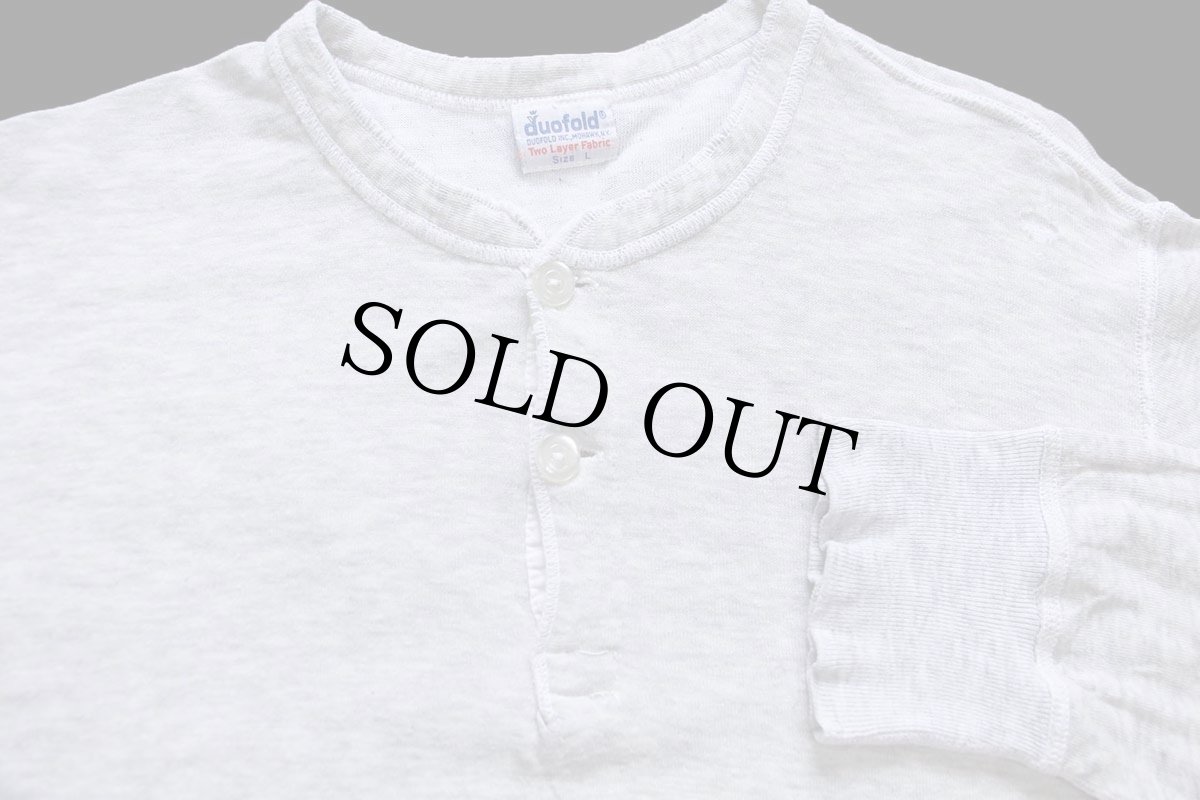 画像4: 70s duofold ヘンリーネック 2レイヤー アンダーシャツ 杢グレー L (4)