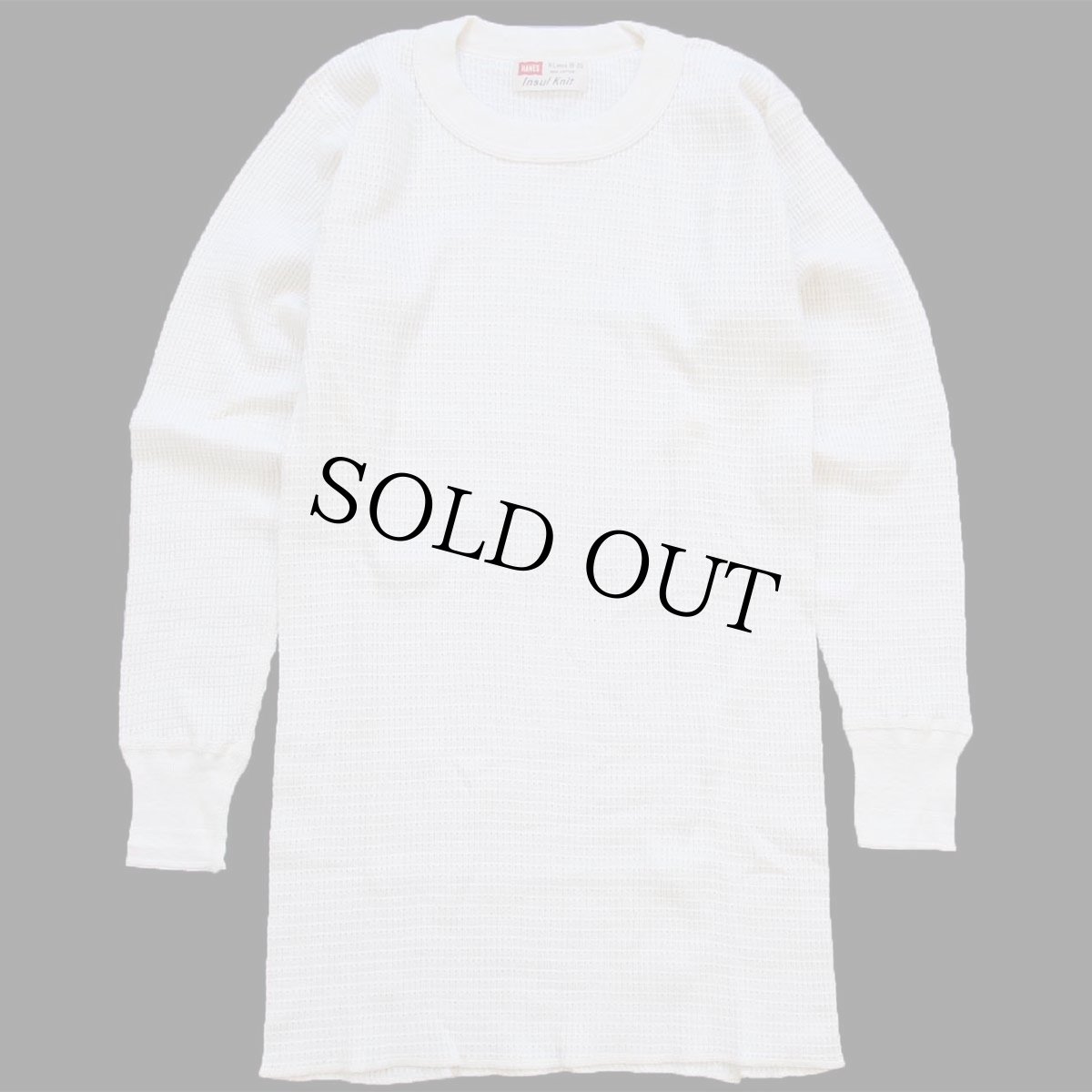 画像2: デッドストック★60s HANES Insul Knit コットン サーマルシャツ ナチュラル ボーイズXL (2)