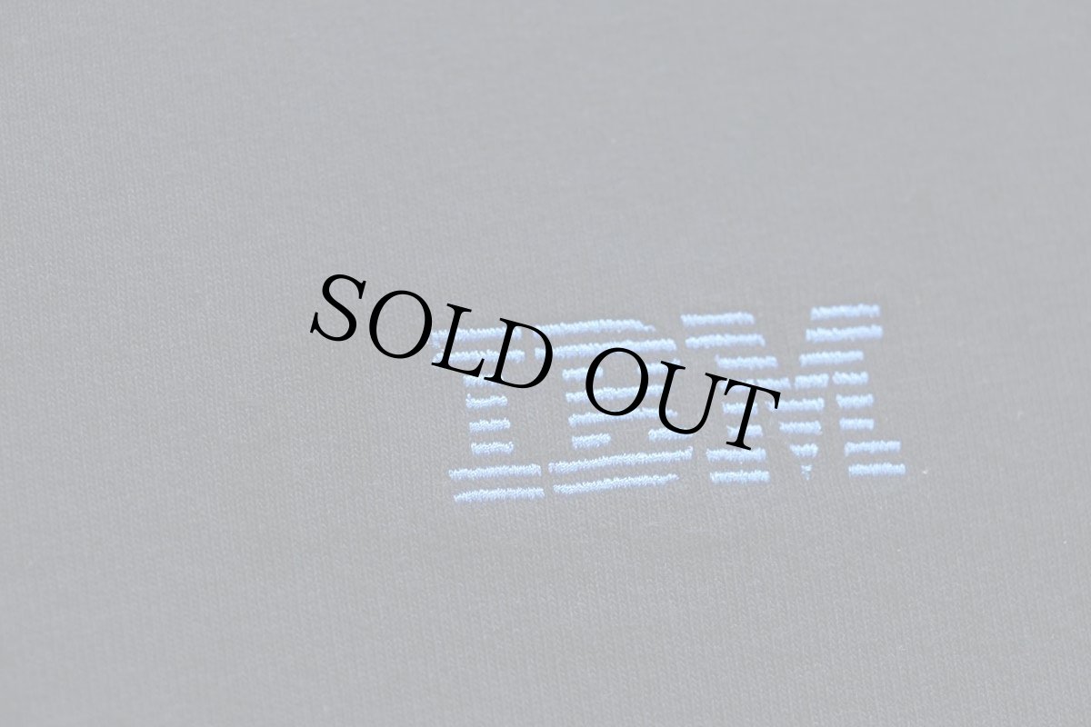 画像5: 90s IBM ロゴ刺繍 モックネック コットン 長袖Tシャツ 黒 M (5)