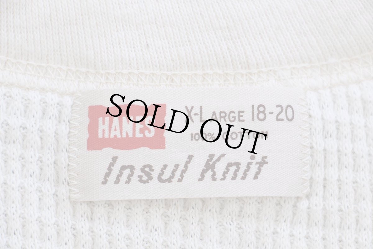 画像5: デッドストック★60s HANES Insul Knit コットン サーマルシャツ ナチュラル ボーイズXL (5)