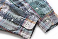 画像7: 90s ラルフローレン マドラスチェック ボタンダウン コットンシャツ XL★インド綿 (7)