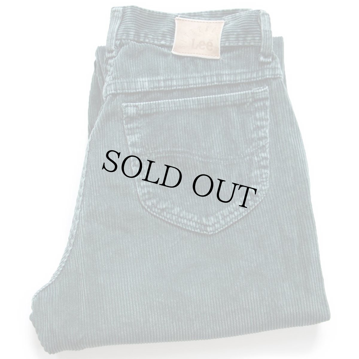 画像1: 90s USA製 Leeリー 305 太畝 コーデュロイパンツ グリーン 10 MED (1)