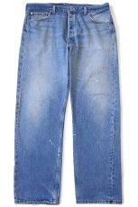 画像2: 90s USA製 Levi'sリーバイス 501 ダメージ&ペンキ飛び デニムパンツ ヒゲ W40 L32★203 (2)