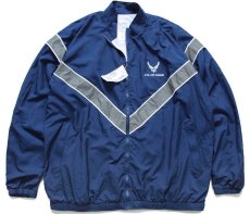 画像1: 未使用★19 米軍 U.S.AIR FORCE PTU ポリエステルジャケット 紺 XL-L★特大 (1)