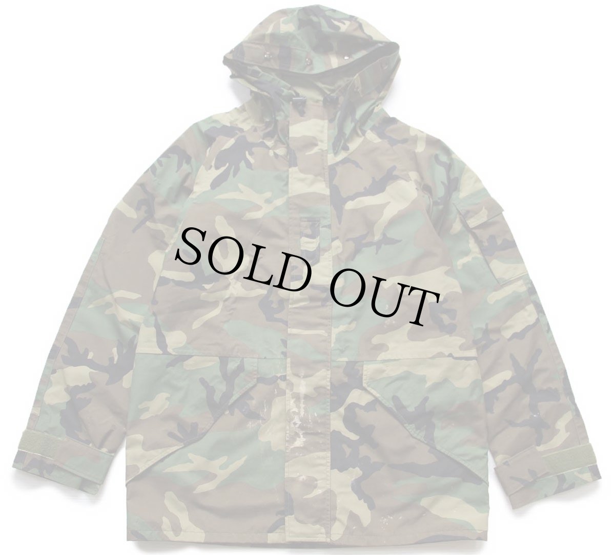 画像1: 90s 米軍 U.S.ARMY ECWCS GEN1 ペンキ飛び ウッドランドカモ GORE-TEXゴアテックスパーカー M-L (1)