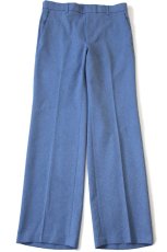 画像2: 80s Levi'sリーバイス Action Slacks STA-PRESTスタプレ スラックス ポリエステルパンツ 杢ブルーグレー W32 (2)