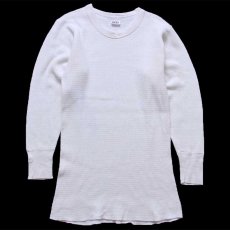 画像2: 70s WEST コットン サーマルシャツ ナチュラル L (2)