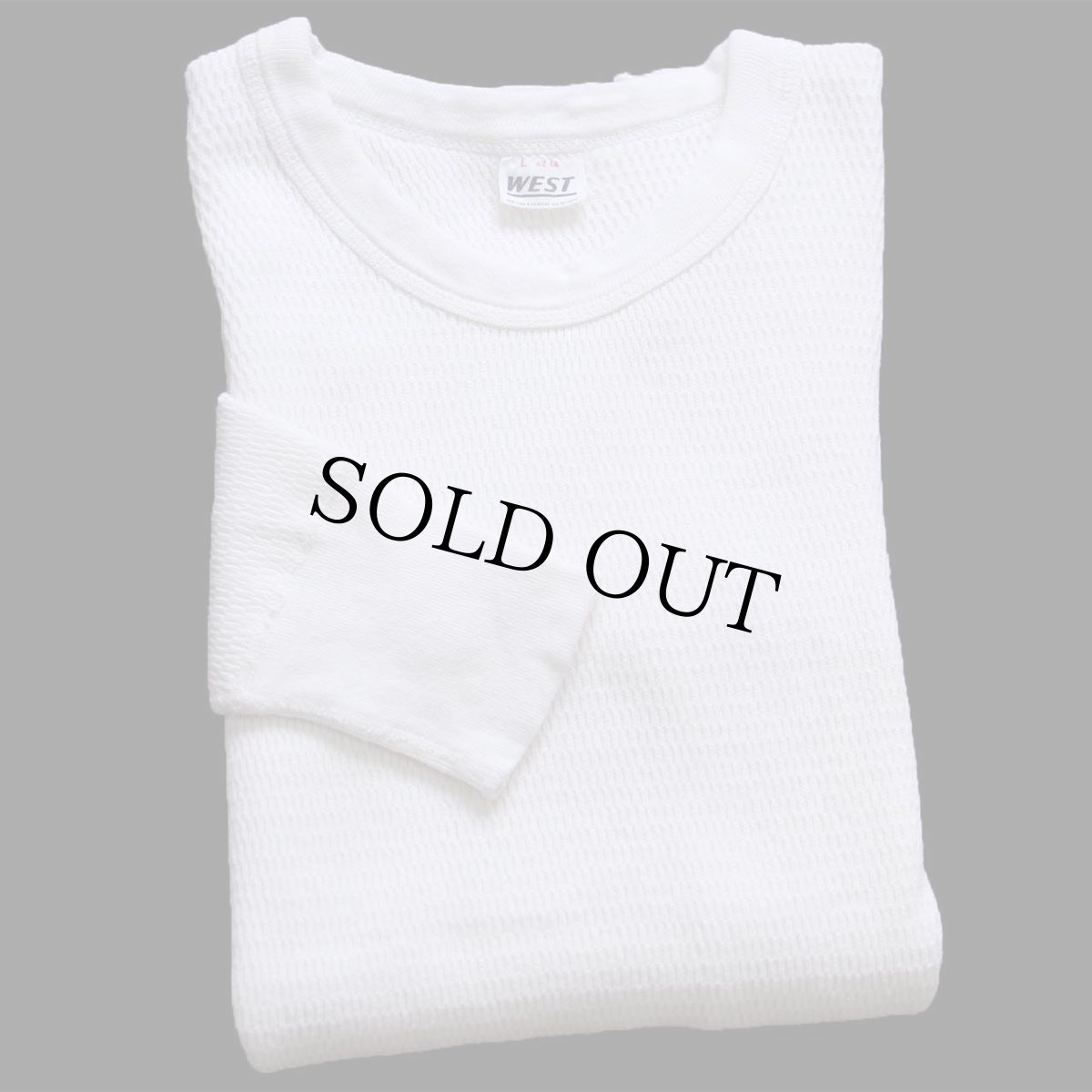 画像1: 70s WEST コットン サーマルシャツ ナチュラル L (1)