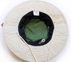 画像4: デッドストック★00s Mental ロゴ刺繍 コットン キャンバス ブーニーハット 緑×ベージュ M (4)