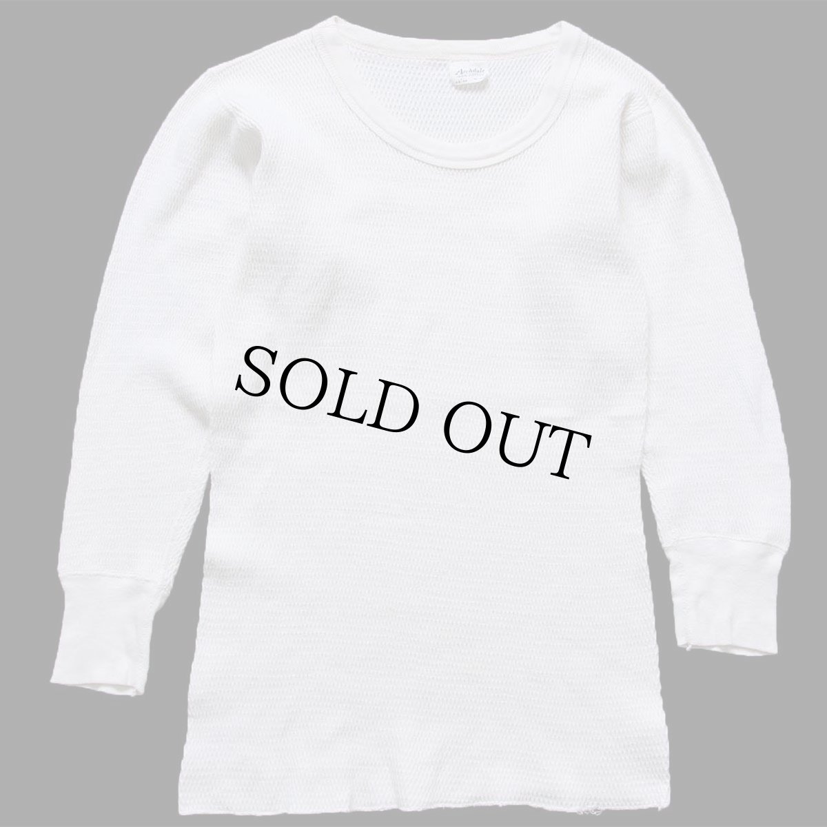 画像2: 70s Archdale コットン サーマルシャツ ナチュラル L (2)