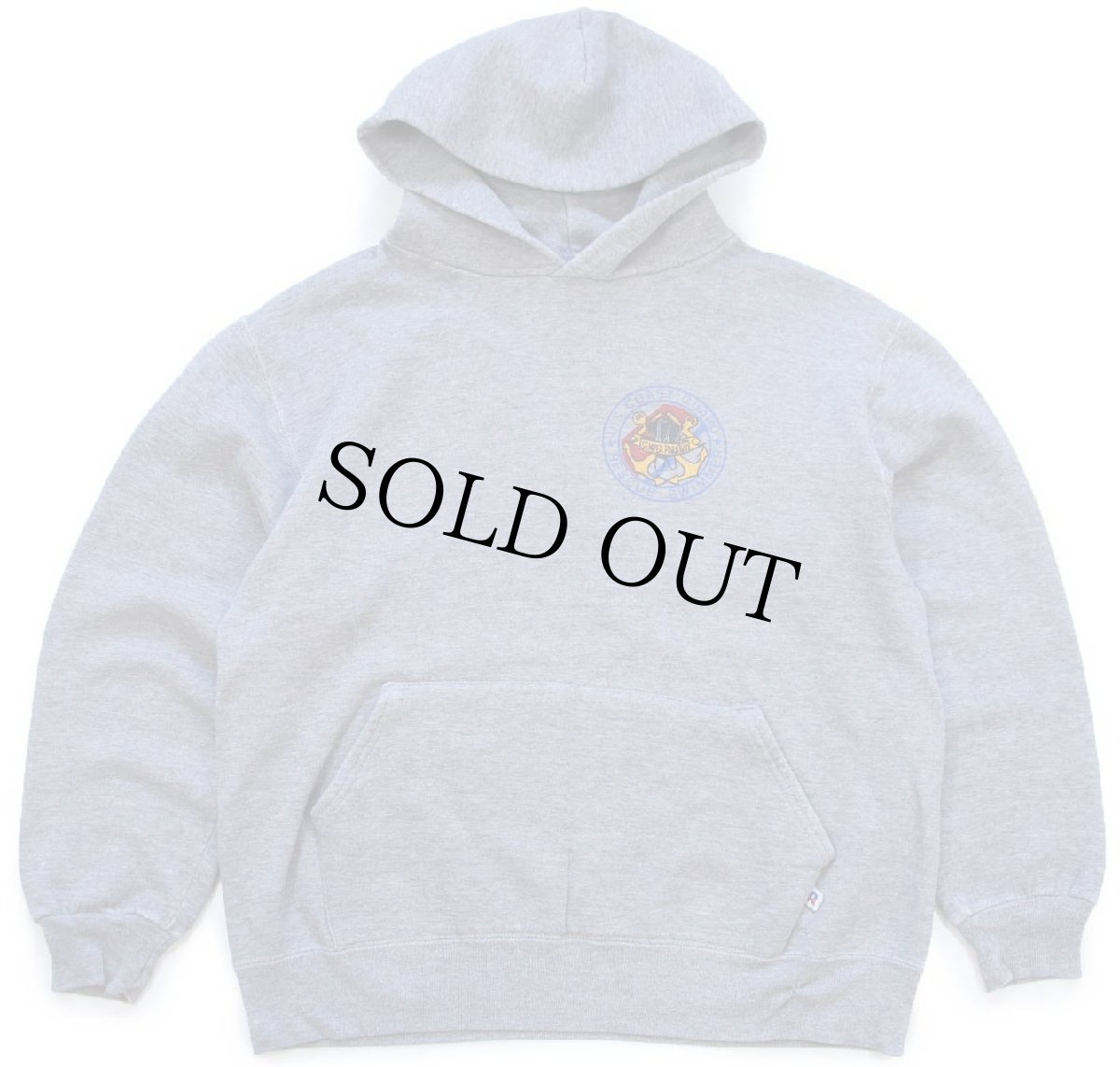 画像1: 90s USA製 RUSSELLラッセル U.S.COAST GUARD RESCUE SWIMMER スウェットパーカー 杢グレー L★フーディー (1)