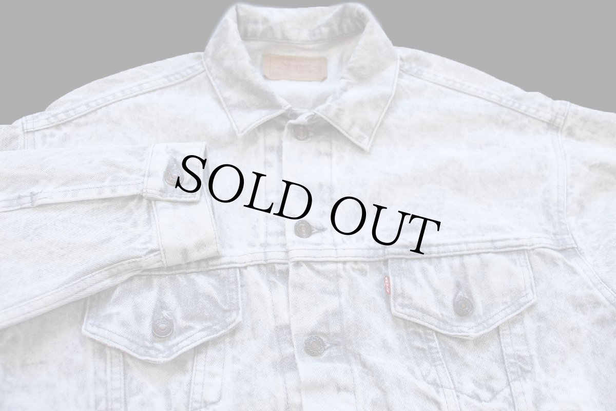 画像3: 80s USA製 Levi'sリーバイス 70507 ケミカルウォッシュ グレー デニムジャケット 4ポケット L★アシッド (3)
