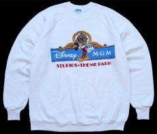 画像1: 80s USA製 Disney MGM STUDIOS THEME PARK ディズニー ミッキー マウス スウェット 白 XL (1)