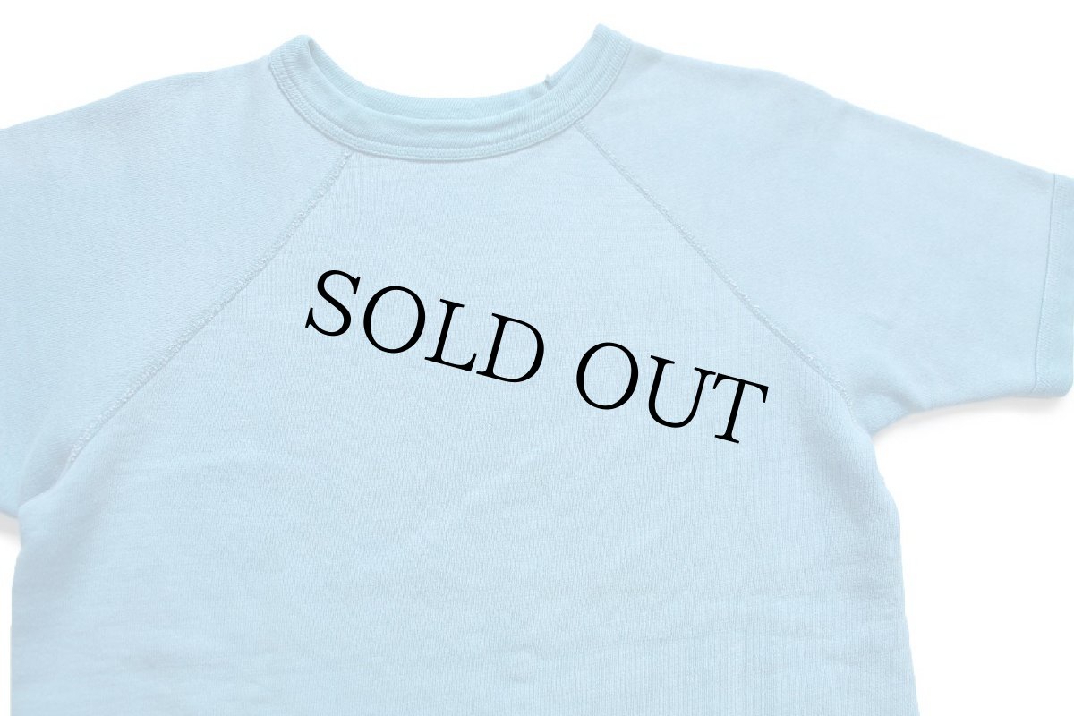 画像3: 60s UNKNOWN 無地 コットン 半袖スウェット 水色 フェード★ブランク (3)