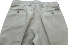 画像5: 90s DOCKERSドッカーズ RELAXED FIT ツータック スラックス コットン×リネンパンツ グリーングレー W36 L34★Levi'sリーバイス (5)