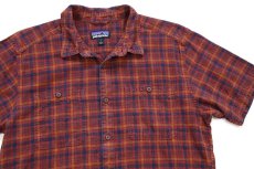 画像3: patagoniaパタゴニア Back Step Shirt バック ステップ チェック 半袖 ヘンプ×オーガニックコットンシャツ L (3)