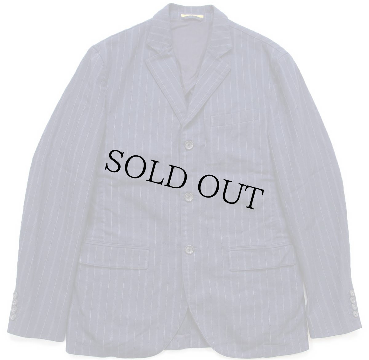 画像1: 00s RUGBY ラルフローレン ストライプ 3つボタン コットン テーラードジャケット 紺 M★ブレザー (1)