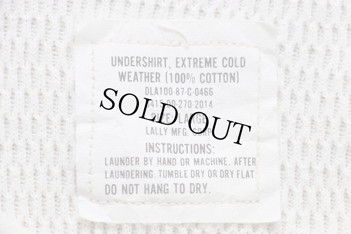 画像4: 80s 米軍 コットン サーマルシャツ ナチュラル L (4)