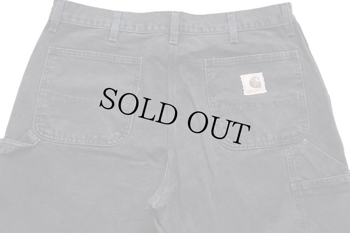 画像5: 90s carharttカーハート ダック地 ペインターパンツ 黒 フェード W38 (5)