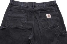 画像5: 90s carharttカーハート ダック地 ペインターパンツ 黒 フェード W38 (5)