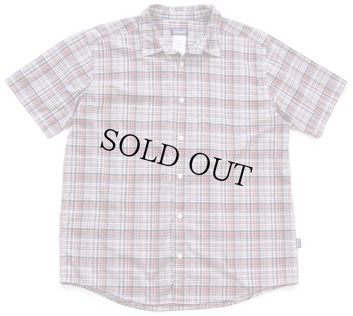 画像1: patagoniaパタゴニア Fezzman Shirt マドラスチェック 半袖 オーガニックコットン混 シャツ L (1)