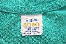 画像4: 80s USA製 無地 ポケットTシャツ グリーン M (4)