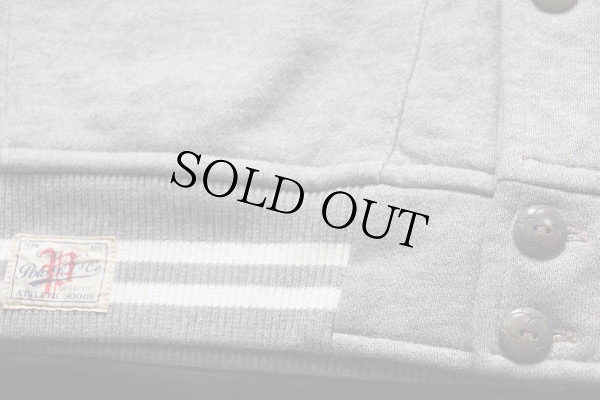 画像7: ポロ ラルフローレン レタードパッチ付き パチポケ ツートン スウェット ボタンスタジャン 杢グレー×アイボリー L★ボタスタ (7)