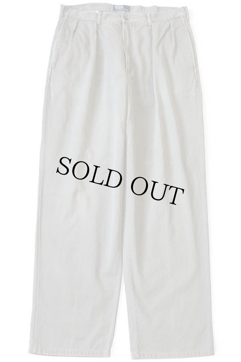 画像2: 90s ポロ ラルフローレン ツータック コットン チノパン グレー W36 L32★329 (2)