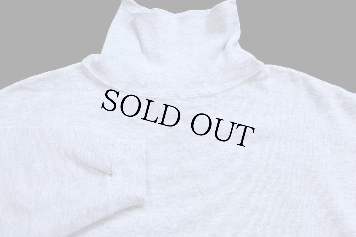 画像3: 90s USA製 PRO SPIRIT 無地 タートルネック スウェット 杢ライトグレー L★ブランク (3)