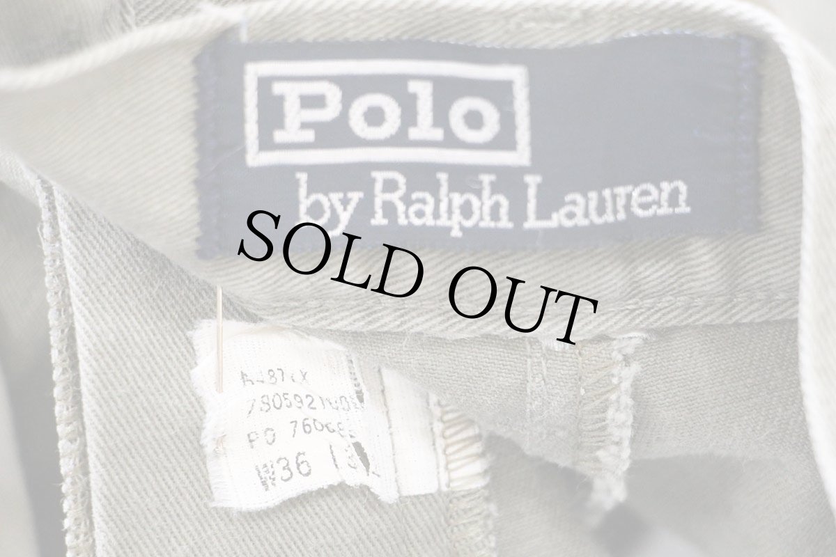 画像6: 90s ポロ ラルフローレン ツータック コットン チノパン グレー W36 L32★329 (6)