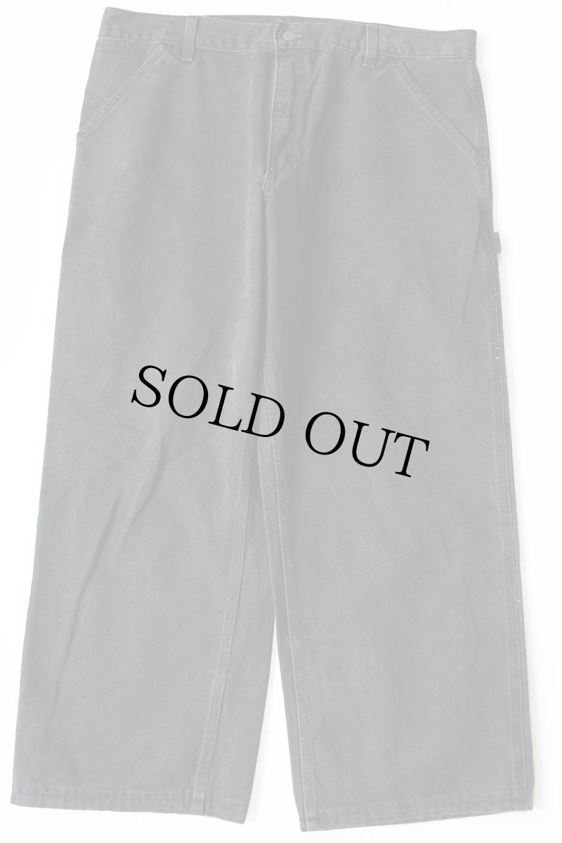 画像2: 90s carharttカーハート ダック地 ペインターパンツ 黒 フェード W38 (2)