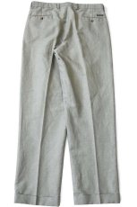 画像3: 90s DOCKERSドッカーズ RELAXED FIT ツータック スラックス コットン×リネンパンツ グリーングレー W36 L34★Levi'sリーバイス (3)