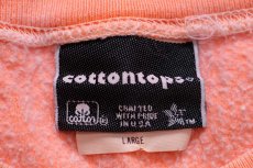 画像4: 80s USA製 cottontops KEY WEST ひび割れプリント コットン スウェット サーモンピンク L (4)