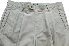 画像4: 90s DOCKERSドッカーズ RELAXED FIT ツータック スラックス コットン×リネンパンツ グリーングレー W36 L34★Levi'sリーバイス (4)
